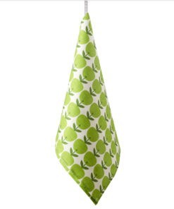 TEA TOWEL BIG APPLE –green