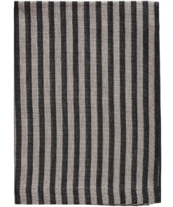 BATH TOWEL STRIPE <br />gray / black