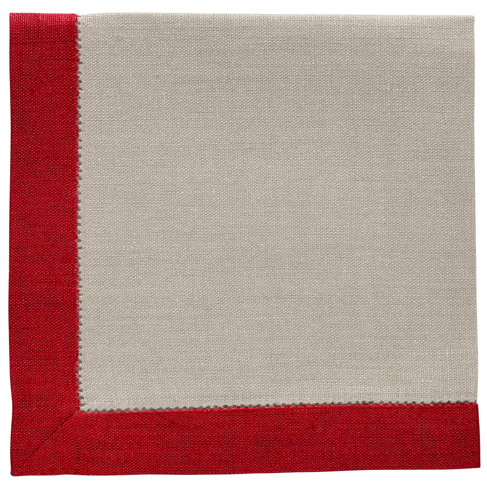 NAPKIN WITH BORDER –sand / tango red