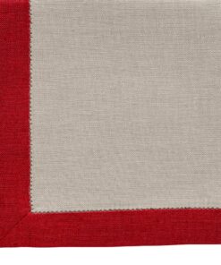 TABLECLOTH WITH BORDER –sand / tango red