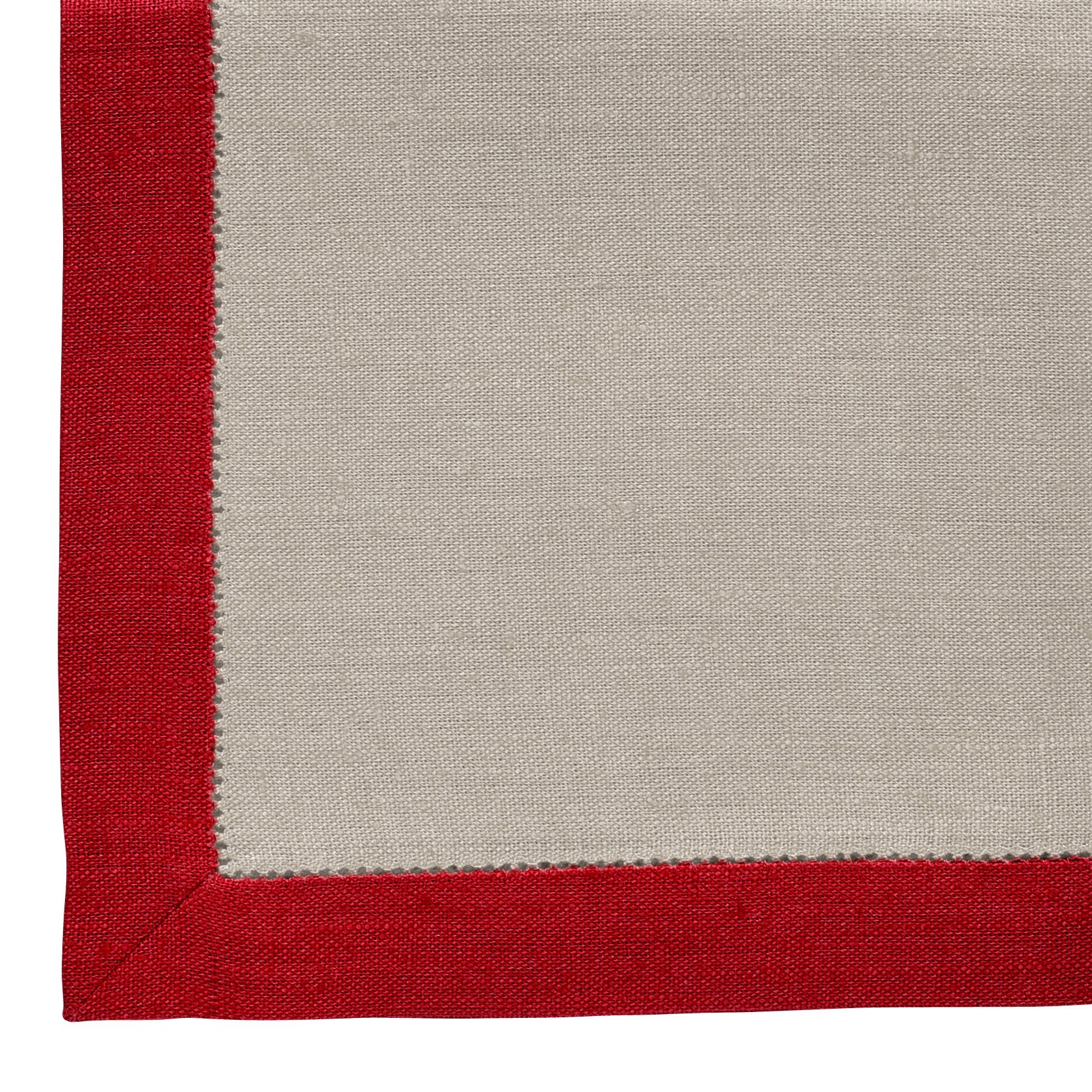 TABLECLOTH WITH BORDER –sand / tango red